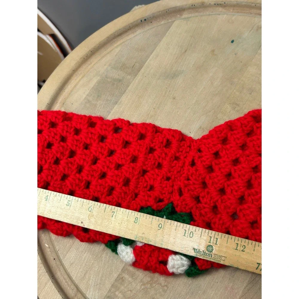 Handmade Crocheted Christmas Stocking Red Green White Granny Square‎ Holiday